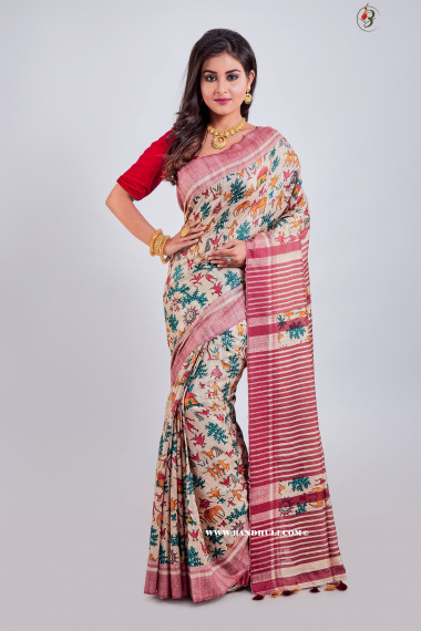 Chobi Tussar Ghicha Saree